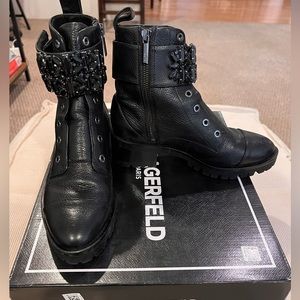 Karl Lagerfeld combat boots